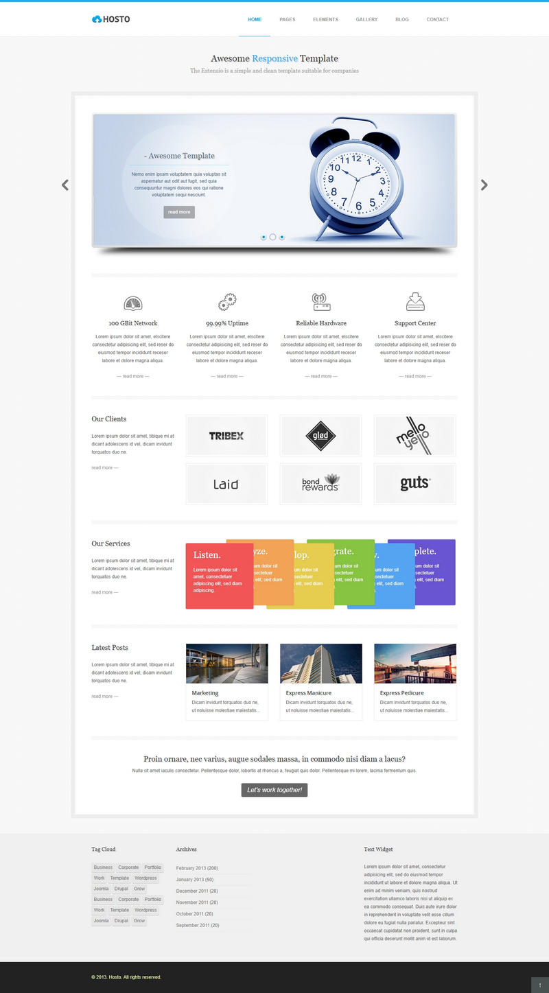 简洁大气企业产品展示html5静态网站模板