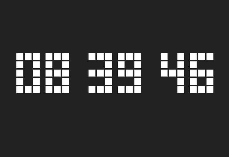 方块数字时钟css3特效