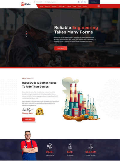 工业生产企业网站HTML静态模板