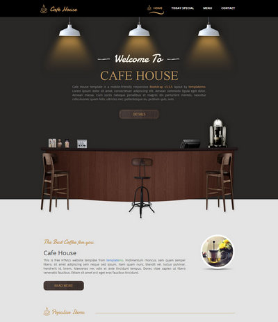 响应式食品咖啡类静态html网页模板