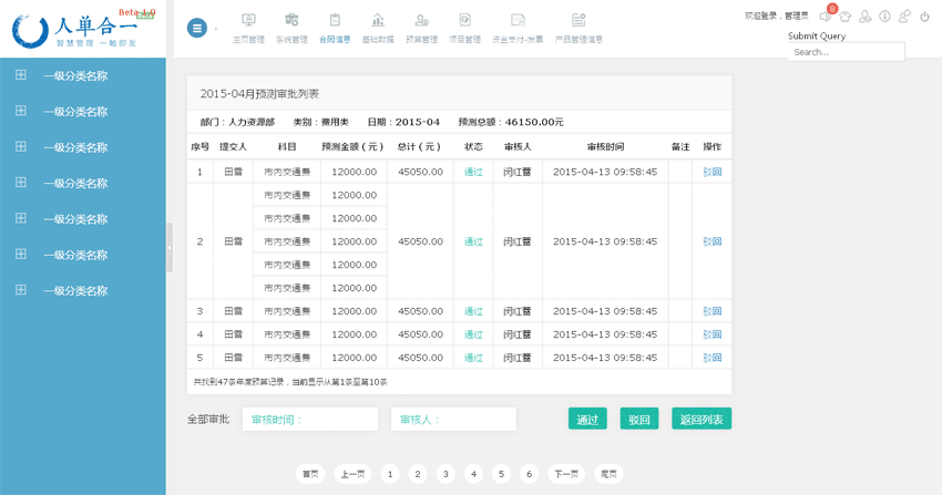 简洁的企业财务系统cms后台管理模板源码