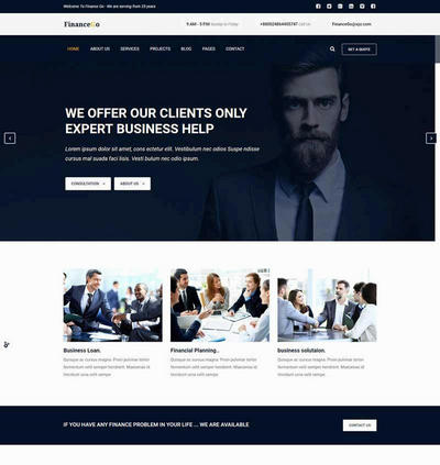 大气的商务金融咨询公司网站Html5模板