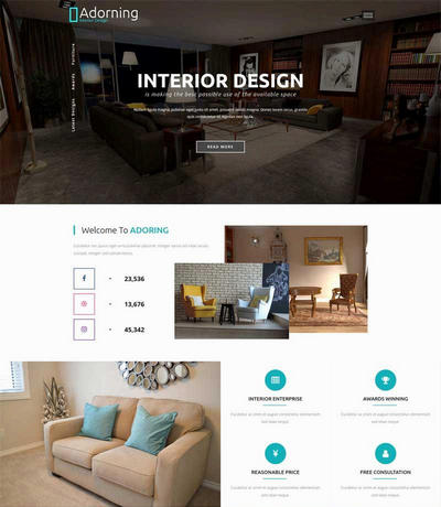 大气室内设计公司网站html静态模板