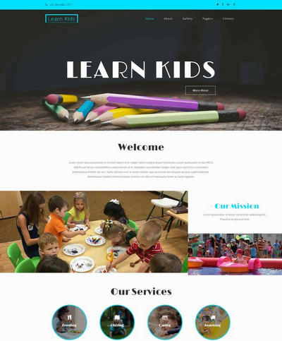 儿童绘画教育html静态网站模板