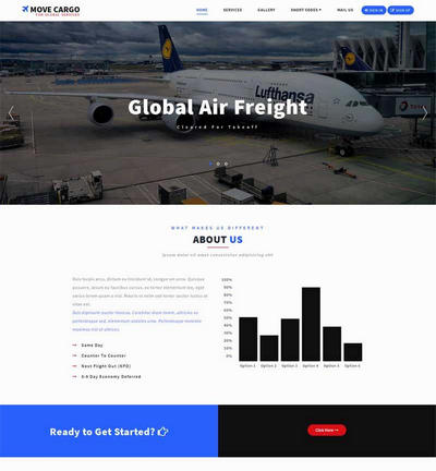 大气航空物流运输公html司网站模板