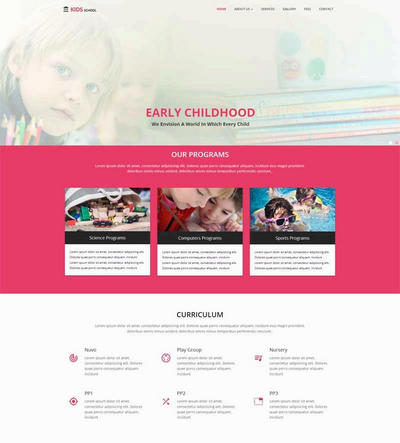 儿童品牌教育培训机构html网站模板