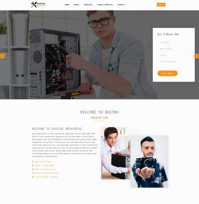 手机电脑维修服务公司网站html5模板