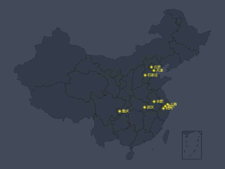 echarts全国销售城市标注地图特效