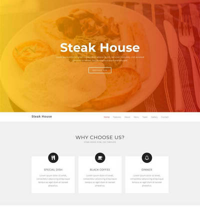 html5响应式的美食餐厅网站动画模板