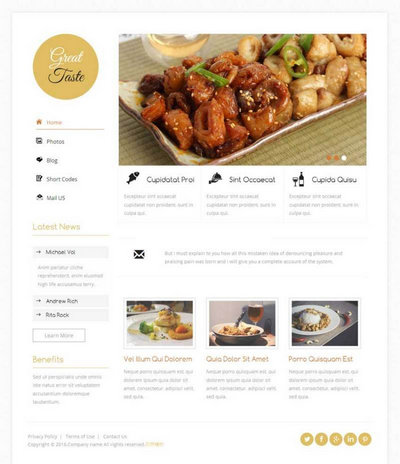简洁餐饮美食网站静态html模板下载