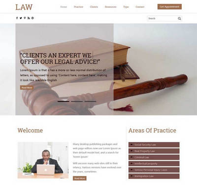 简洁律师事务所静态html网页模板下载