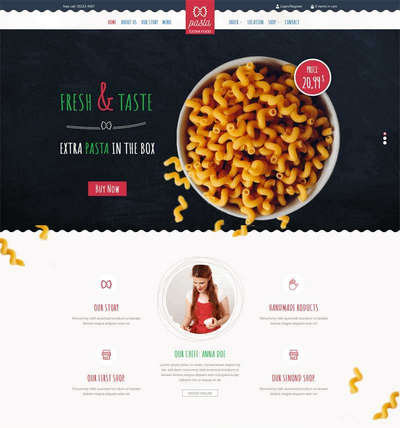 卡通风格儿童餐饮美食料理html网站模板