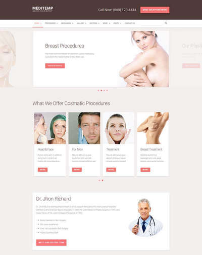 大气女性整形美容医院html网站模板