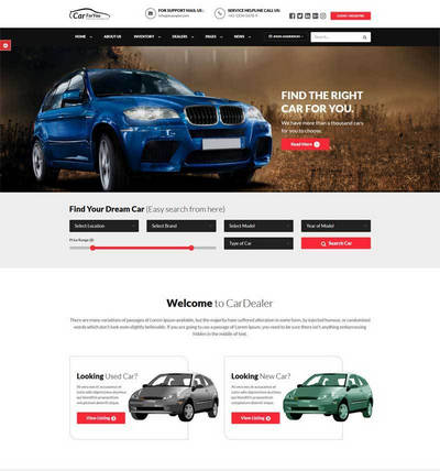 汽车经销商销售平台响应式html网站模板