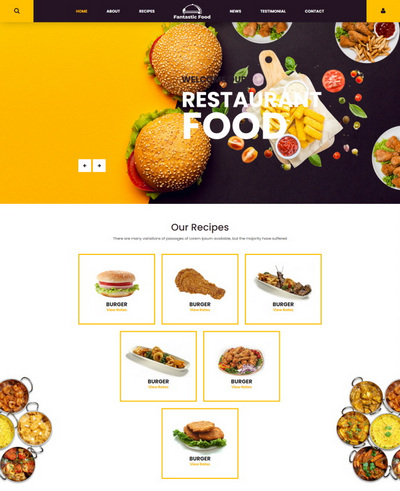 西餐厅快餐美食餐饮服务公司html5模板