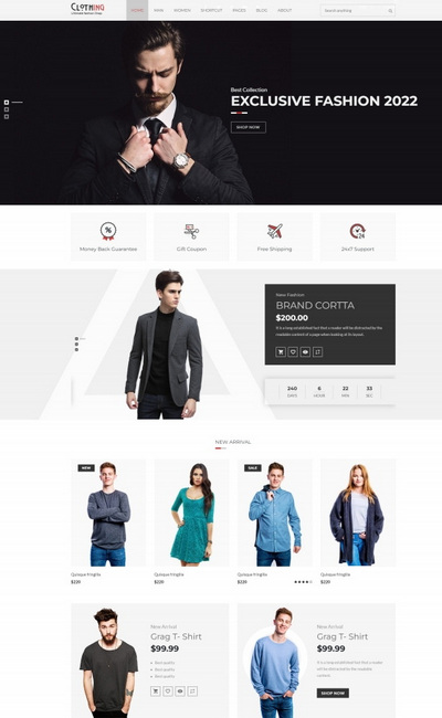 在线服装服饰商城html5网页模板
