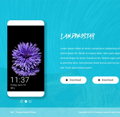简洁手机app应用软件下载展示页模板