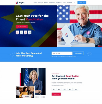 候选人竞选活动通用Bootstrap网页模板