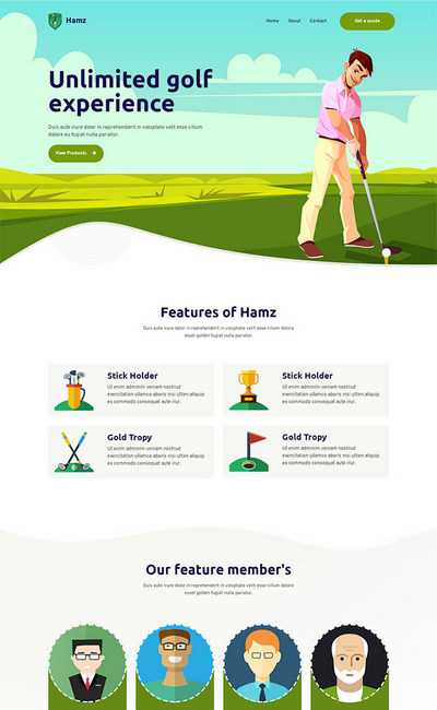 高尔夫运动服务公司html静态网站模板