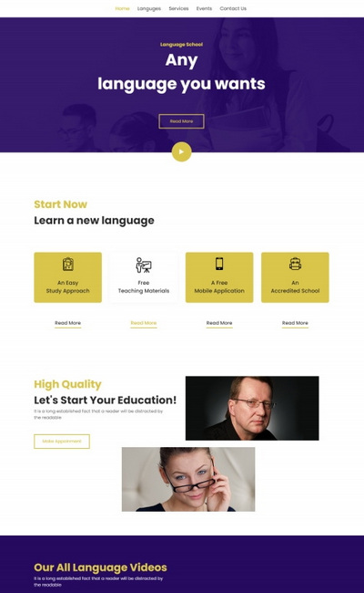 语言翻译培训服务公司机构网站模板