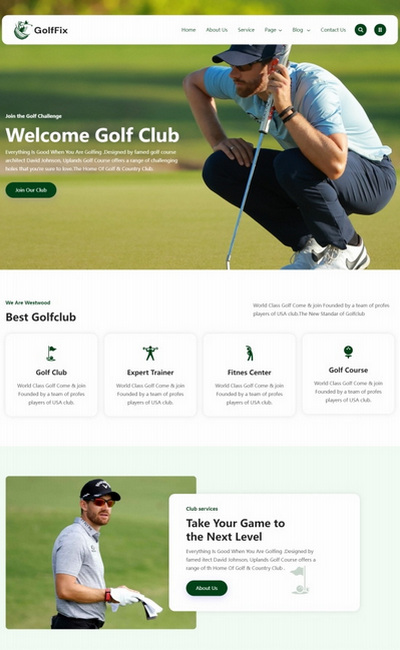 HTML5高尔夫俱乐部宣传网站模板