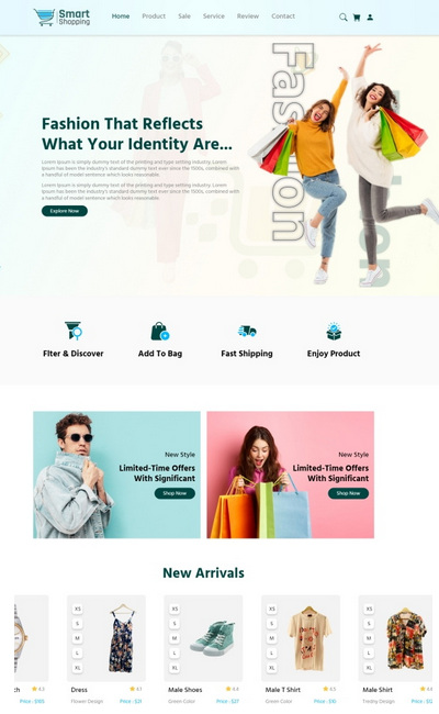 时尚服饰购物html5网站模板