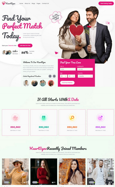 响应式婚恋服务html5网站模板