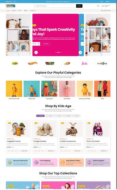 HTML5儿童玩具在线购物网站模板